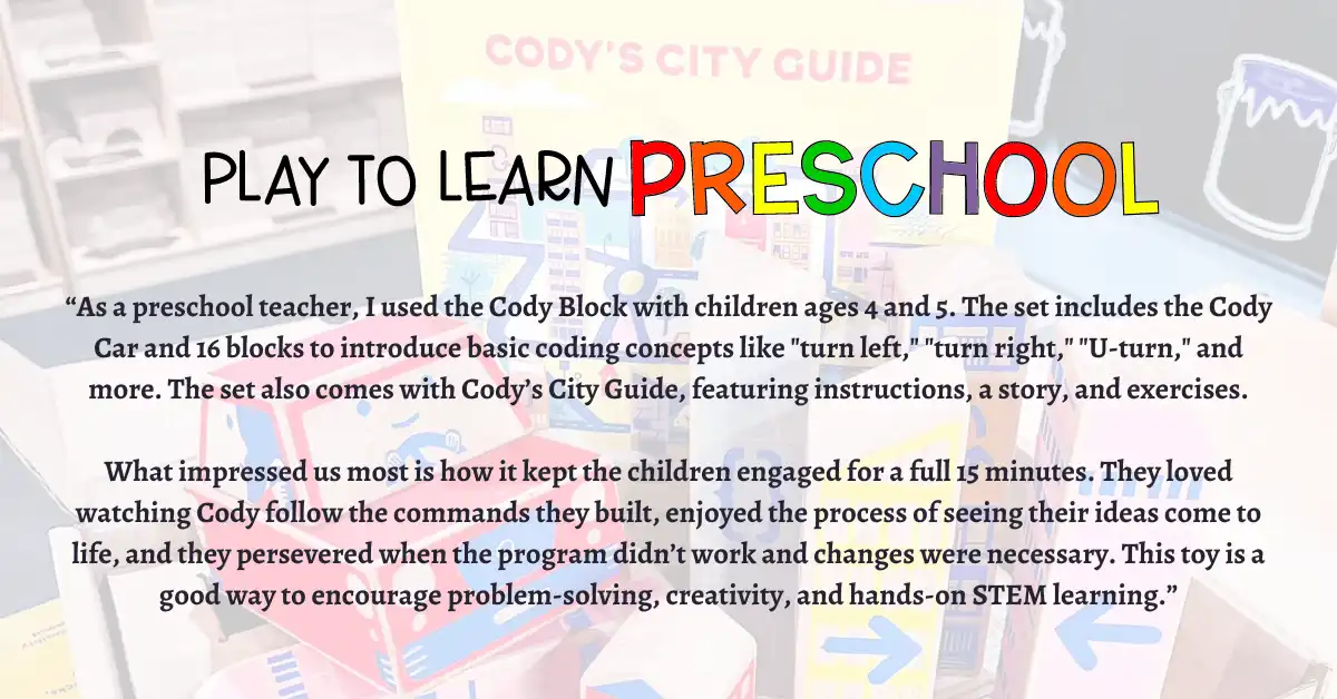 Cody Block STEM toy review by Play to Learn Preschool