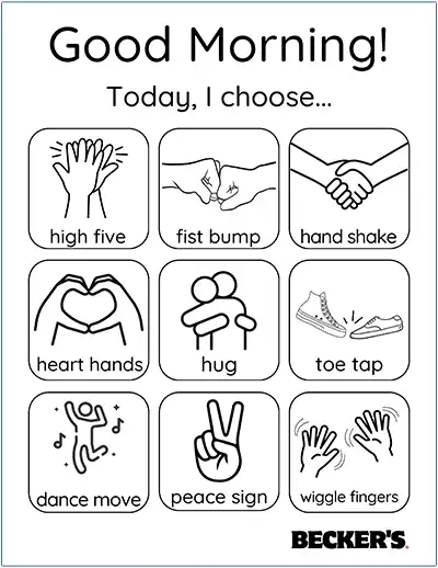 Morning Routine Choice Board Black & White