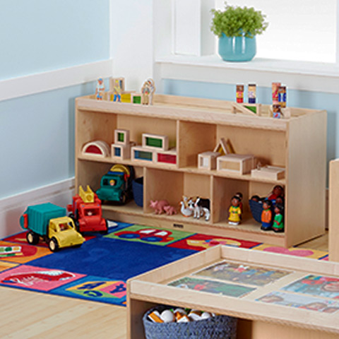 Becker's Infant & Toddler Storage Shelf in toddler classroom