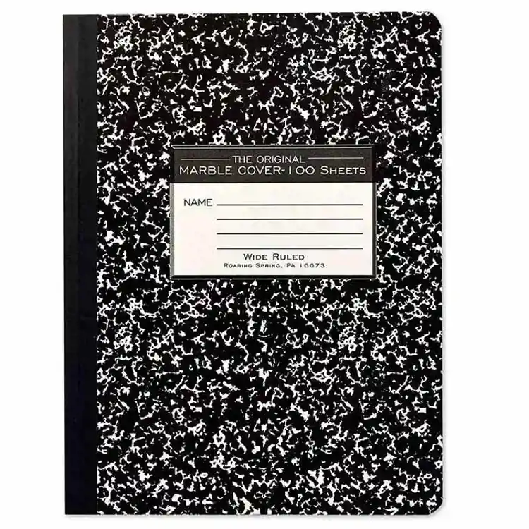 Black Stiff Cover Composition Book, Sewn-Dozen