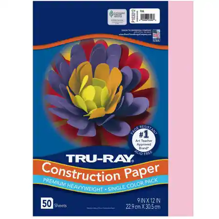 Tru-Ray® Construction Paper,  9" x 12", Pink