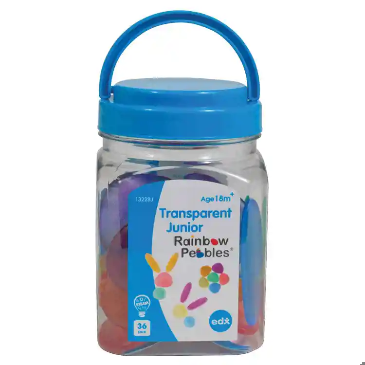 Junior Rainbow Pebbles, Clear Colors