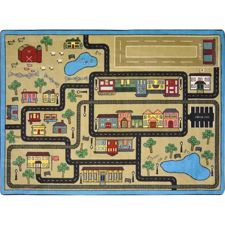 Tiny Town Rug, Sandstone