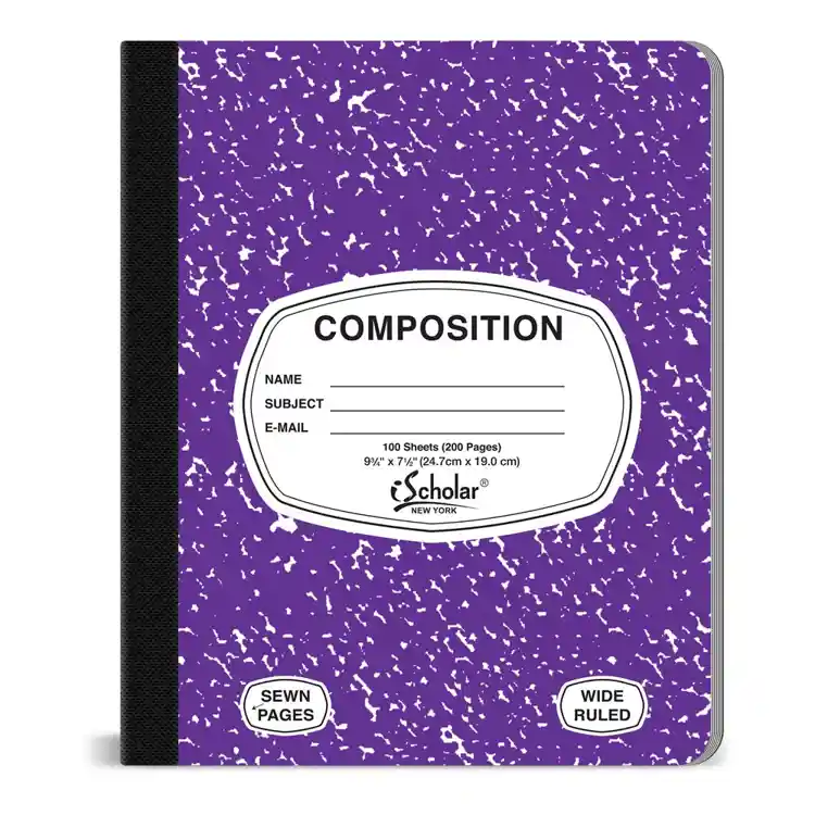 Assorted Color Stiff Cover Composition Books, Sewn-Dozen