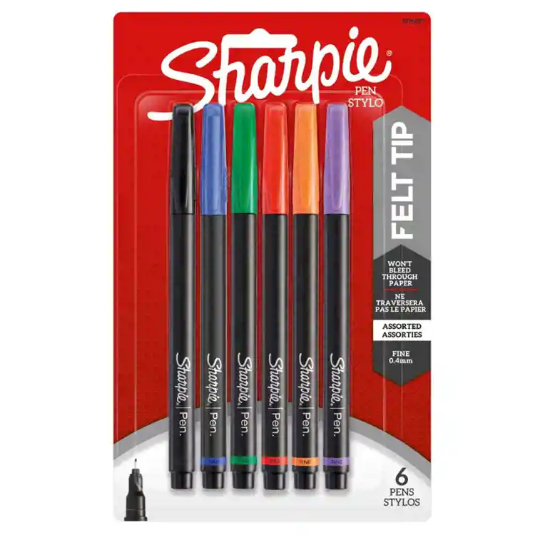 Sharpie® Pens, 6 Color Set