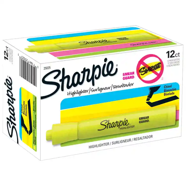 Sharpie Accent Highlighters Fluorescent Yellow Dozen