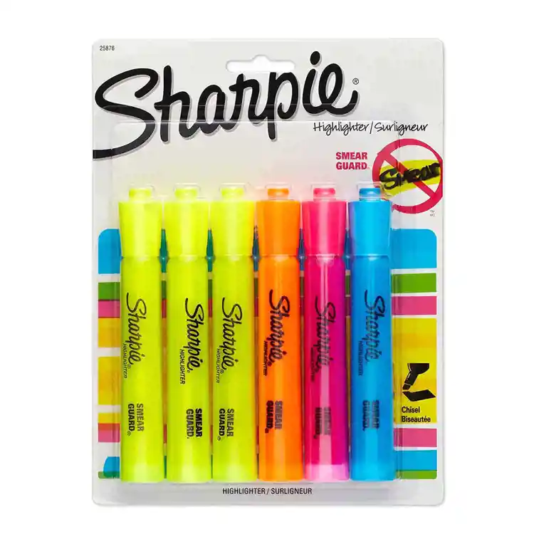 Sharpie® Accent Highlighter, 6 Color Set