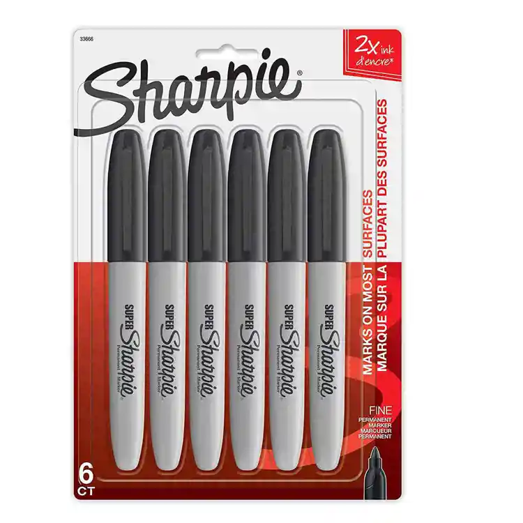 Super Sharpie® Markers, Black 6 Ct