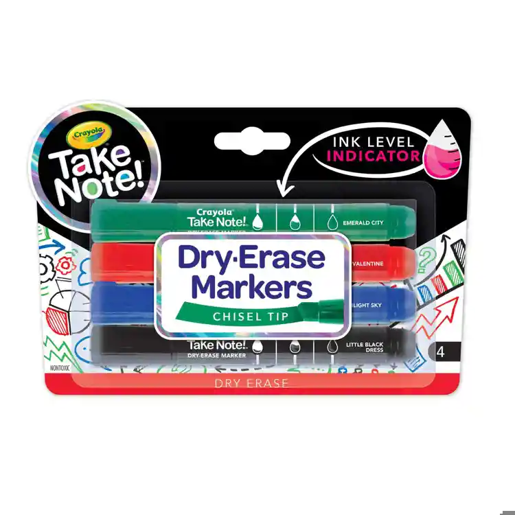 Crayola® Take Note Dry-Erase Markers, 4 Ct