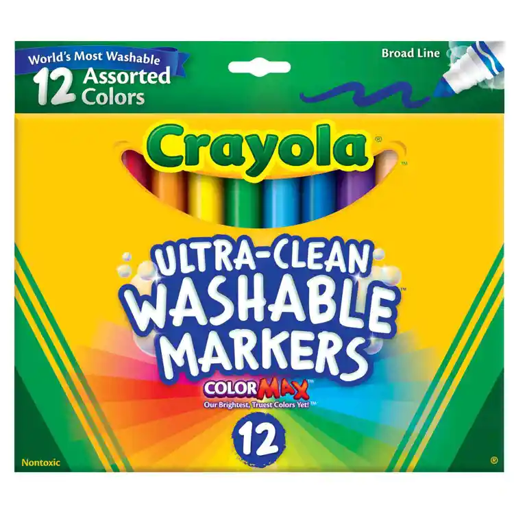 Crayola® Washable Broad Line Markers, Assorted Colors 12 Ct.