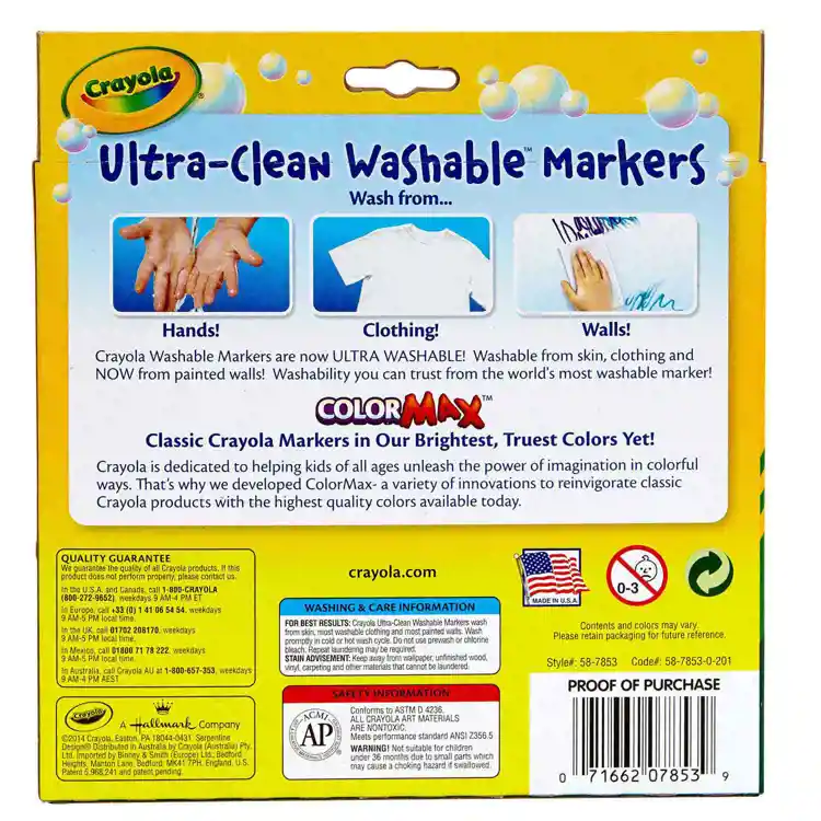 Crayola® Washable Broad Line Markers, Bold 10 ct.