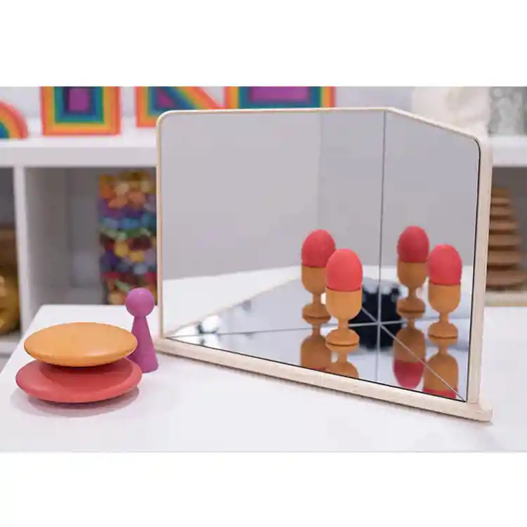 Wooden 3-Way Mirror