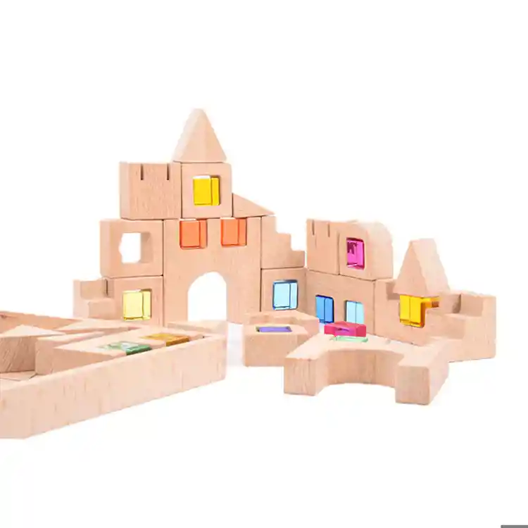 Wooden Building Gem Blocks