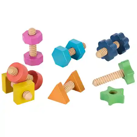 Rainbow Wooden Nuts & Bolts