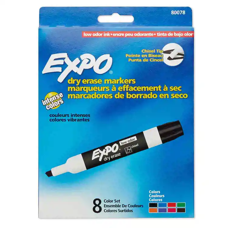 Expo Low Odor Dry-Erase Markers, 8 Color Set