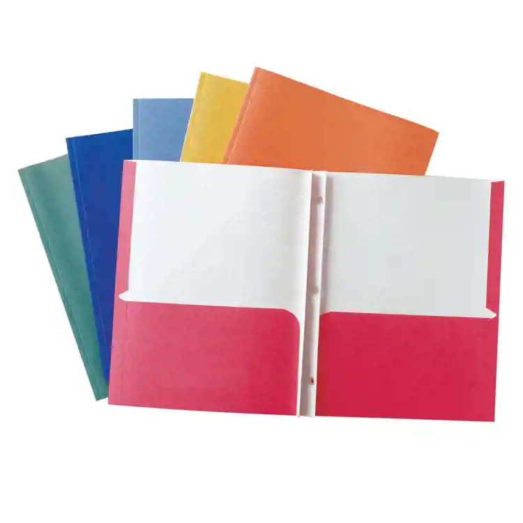 Economy E-Z 2-Pocket Folders, Assorted Colors