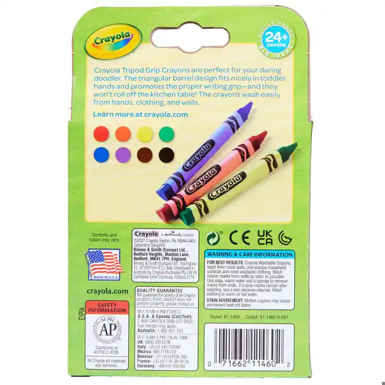 Crayola Washable Tripod Grip Crayons