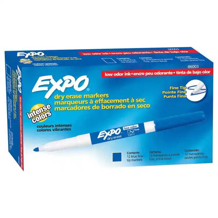 Expo® Dry-Erase Fine Tip Markers, Blue