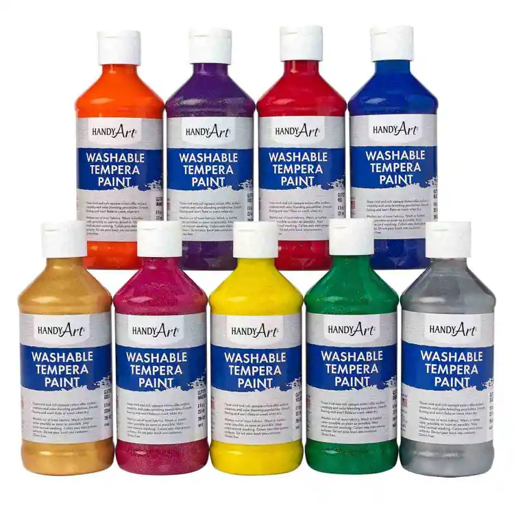 Washable Glitter Paint, Set of 9