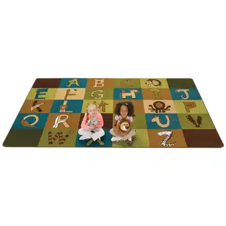 A to Z Animals Rug, Nature's Colors