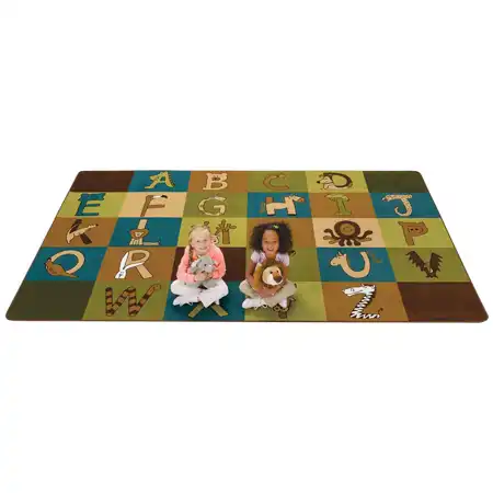 A to Z Animals Rug, Nature's Colors