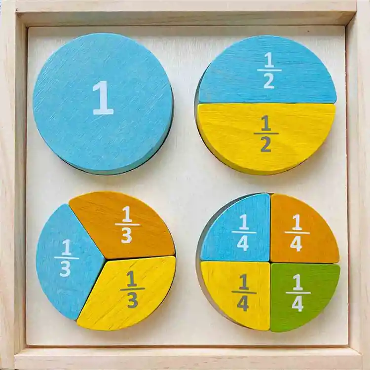 Wooden Fractions Puzzle