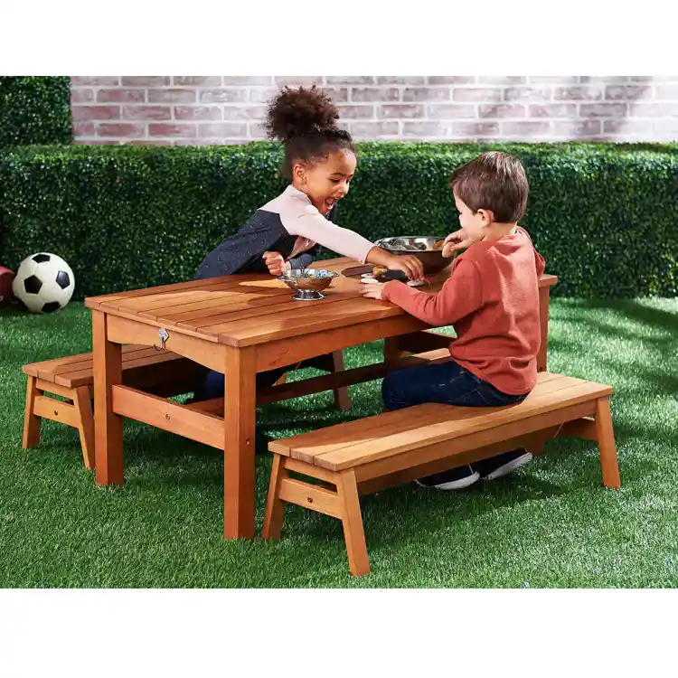 Wood Table & Benches