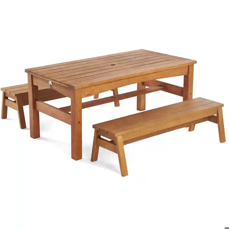 Wood Table & Benches