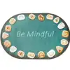 Becker's Be Mindful Rug, Oval 4' x 6' Blue