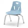 Berries Plastic Chairs with Chrome Legs, Coastal Blue, 12"
