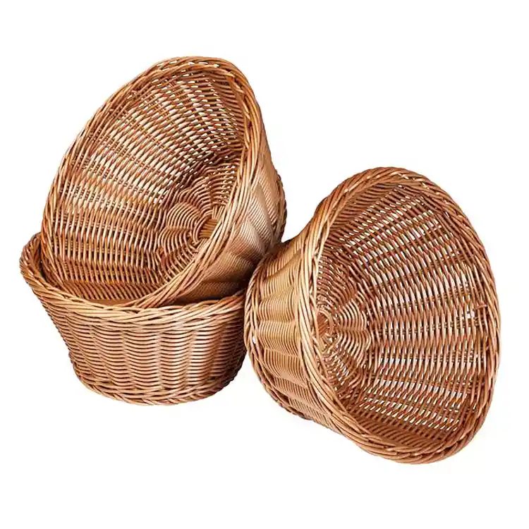 Round Plastic Woven Baskets