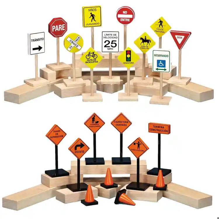 Becker's Bilingual Construction & Road Sign Set