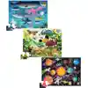 Space, Land & Sea Floor Puzzle Set