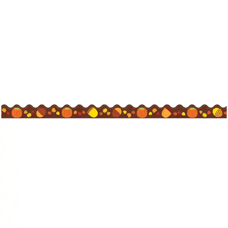 Acorns & Pumpkins Scalloped Border