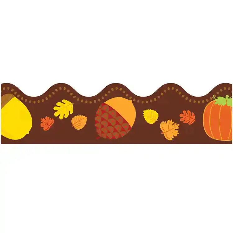 Acorns & Pumpkins Scalloped Border