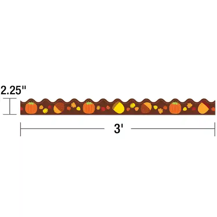 Acorns & Pumpkins Scalloped Border