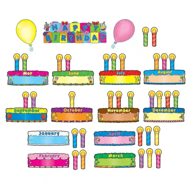 Birthday Cakes Mini Bulletin Board Set