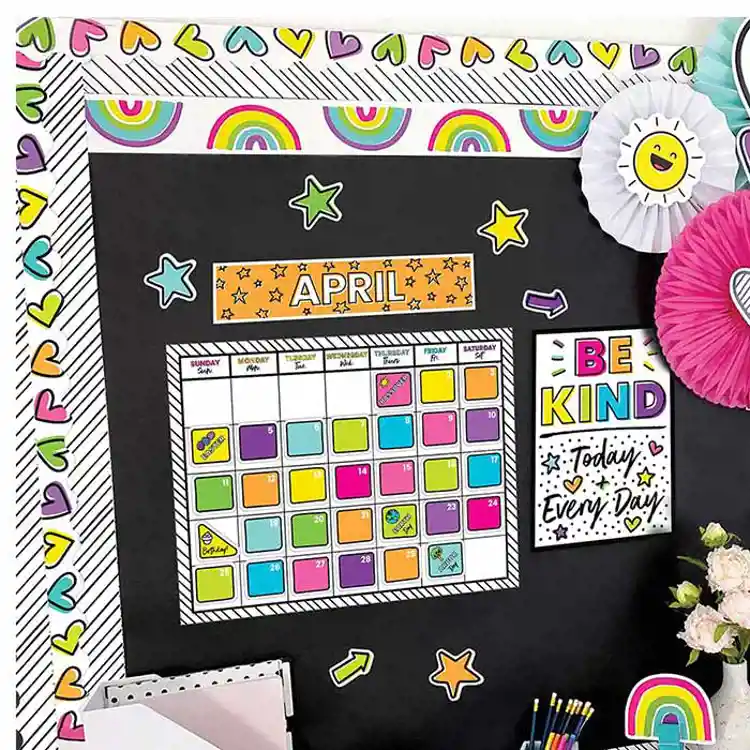 Kind Vibes Calendar Bulletin Board Set