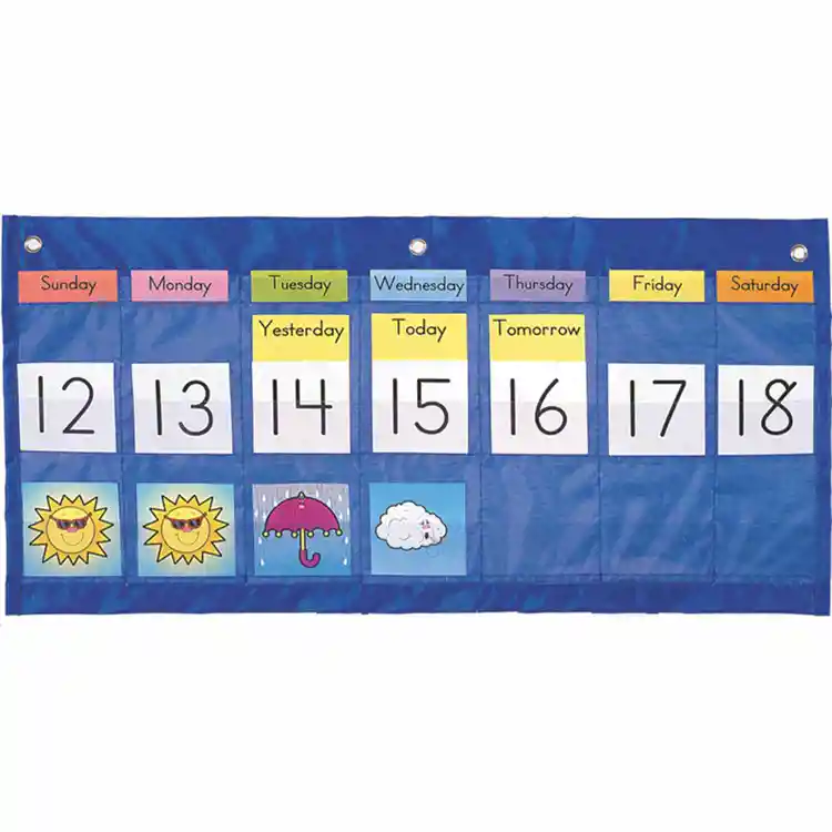 Weekly Calendar with Weather Pocket Chart