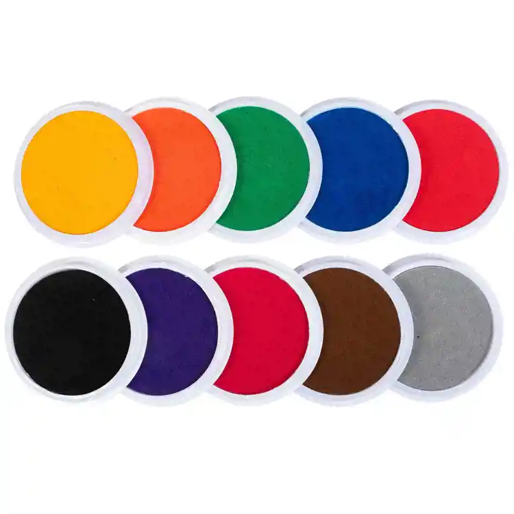 Jumbo Circular Washable Stamp Pads, Set of 10