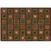 Literacy Squares Classroom Rug, Nature's Colors