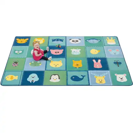 KIDSoft™ Animal Patchwork Rug, Soft Colors