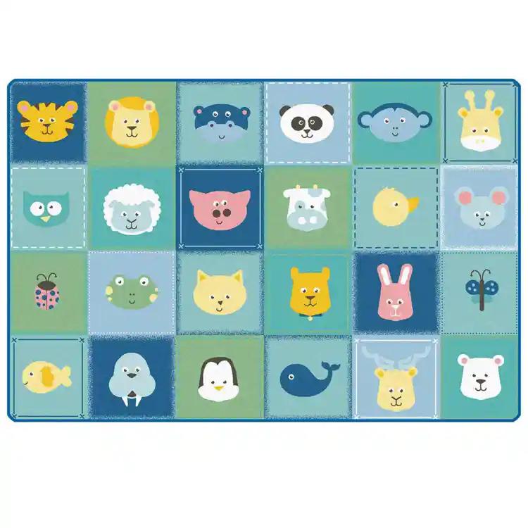 KIDSoft™ Animal Patchwork Rug, Soft Colors