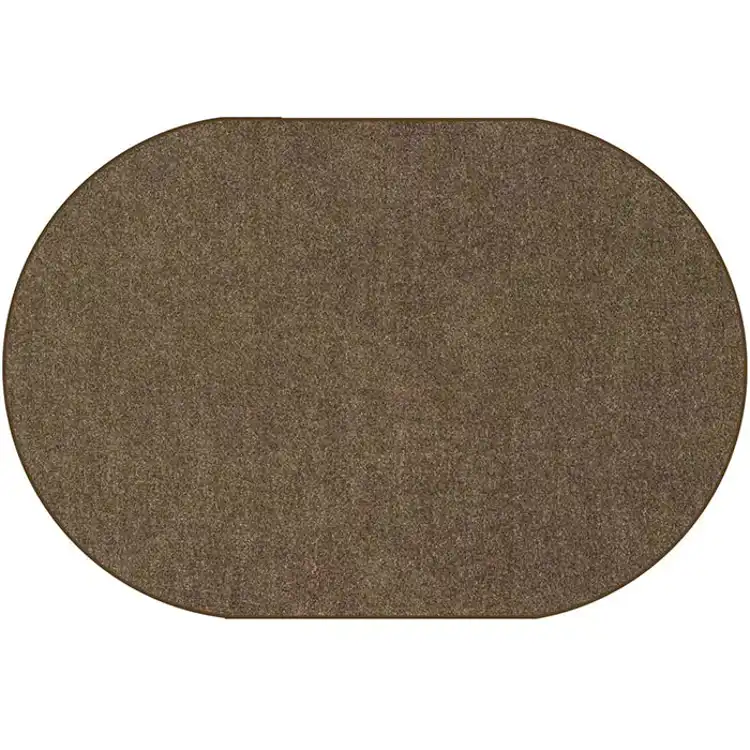 Mt. St. Helens Solid Color Classroom Carpet Collection, Mocha, Oval 8'3" x 11'8"