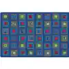Literacy Squares Classroom Rug, Primary Colors