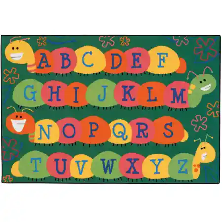 KID$ Value Classroom Rugs™, Caterpillar Friends Green