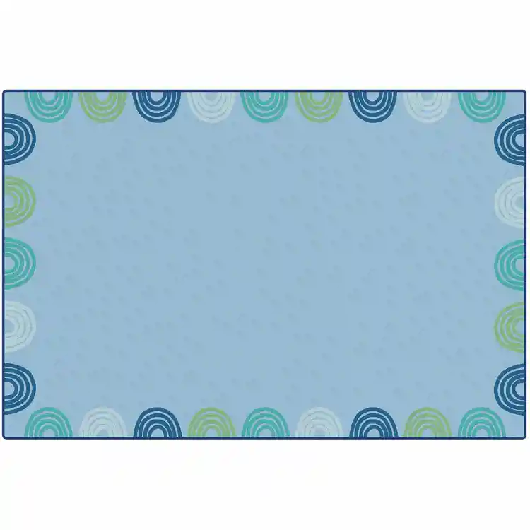 KIDSoft™ Rainbows Border Rug, Soft Colors