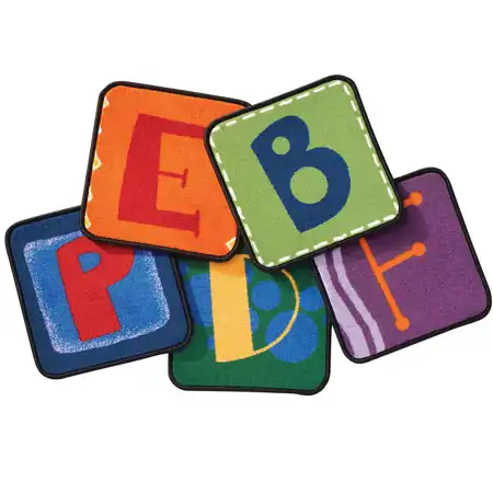 Alphabet Blocks Classroom Rug Squares