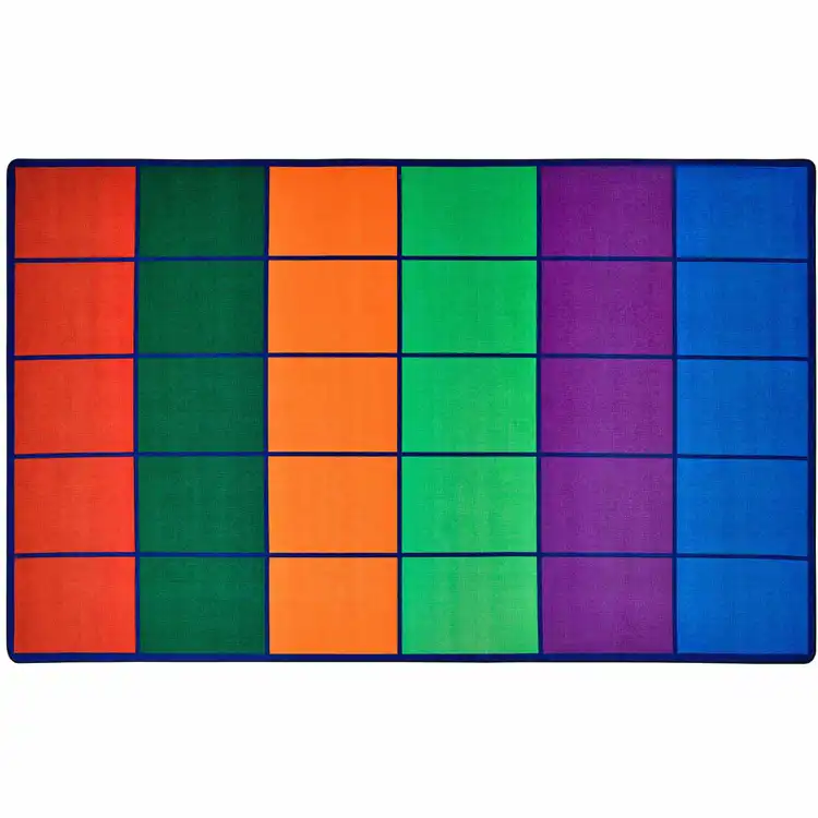 Colorful Rows Seating Classroom Rug