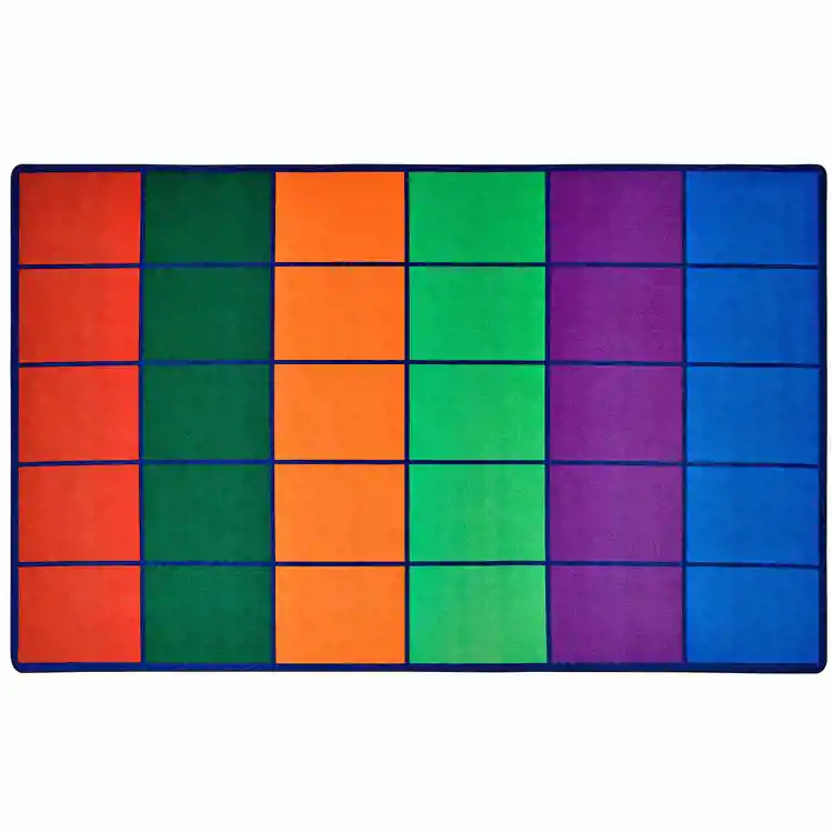 Colorful Rows Seating Classroom Rug